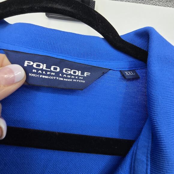 Ralph Lauren Golf Polo Shirt Mens XXL Blue Short Sleeve Pima Cotton Peru Outdoor - Picture 4 of 9